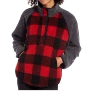 Woolrich Buffalo Plaid Teddy Pullover Jacket M/L Cabincore Gorpcore Coastal